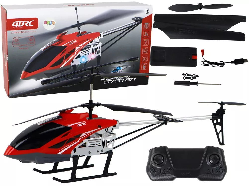 Nuotoliniu būdu valdomas RC sraigtasparnis 70 cm – raudonas